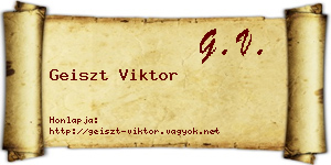 Geiszt Viktor névjegykártya